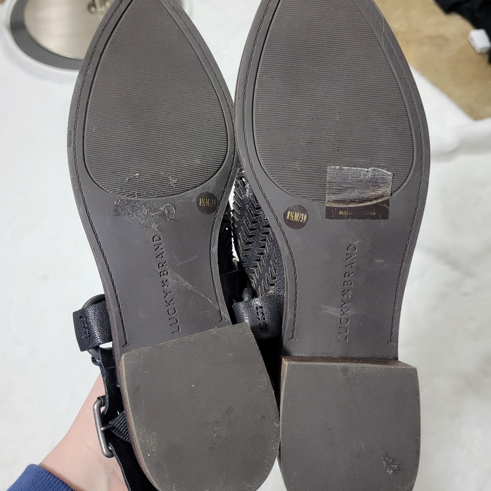 Lucky Brand Kaedy Mules black with silver hardware size 8.5 - Picture 6 of 8